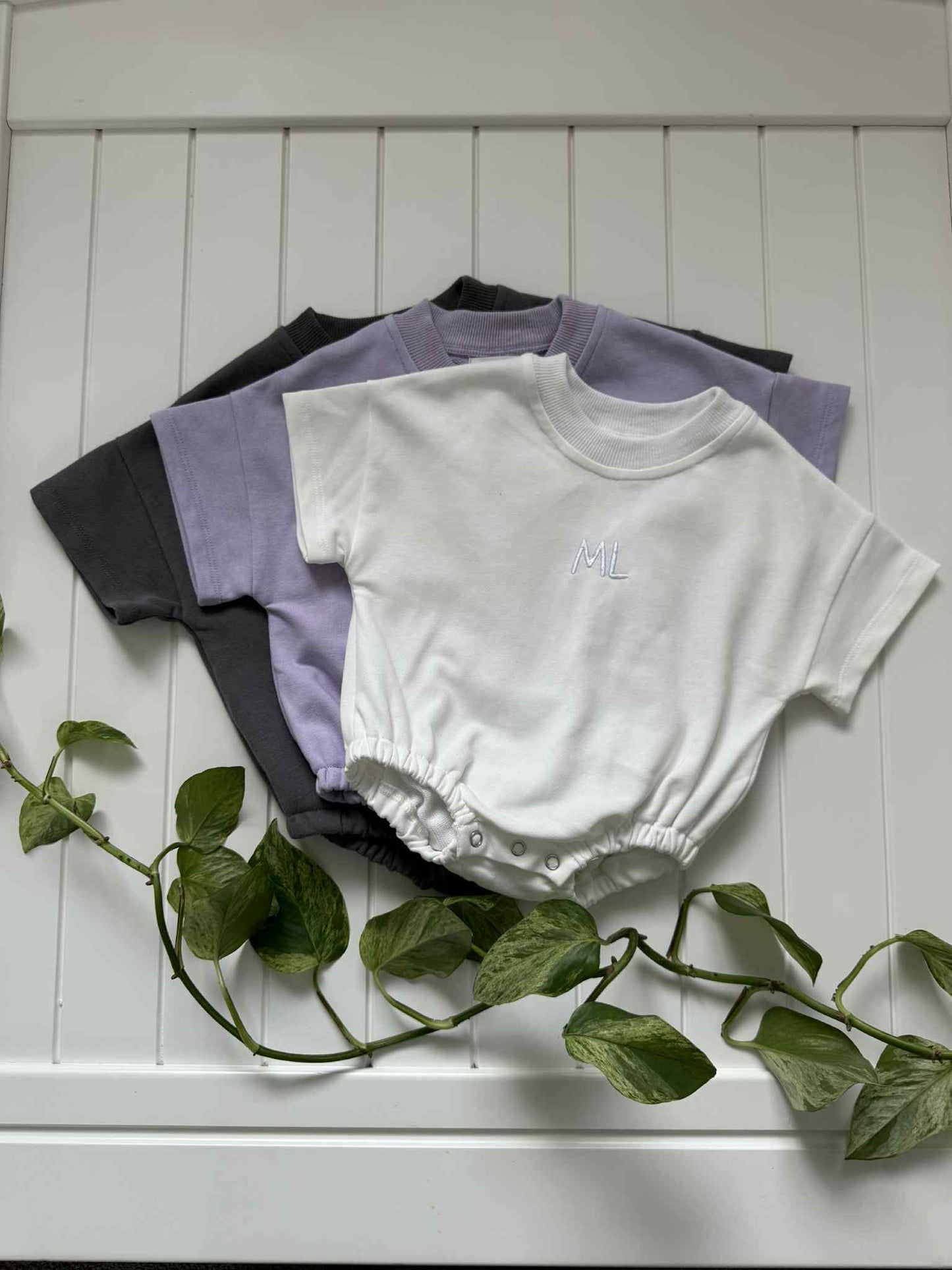 Short sleeve romper - Charcoal