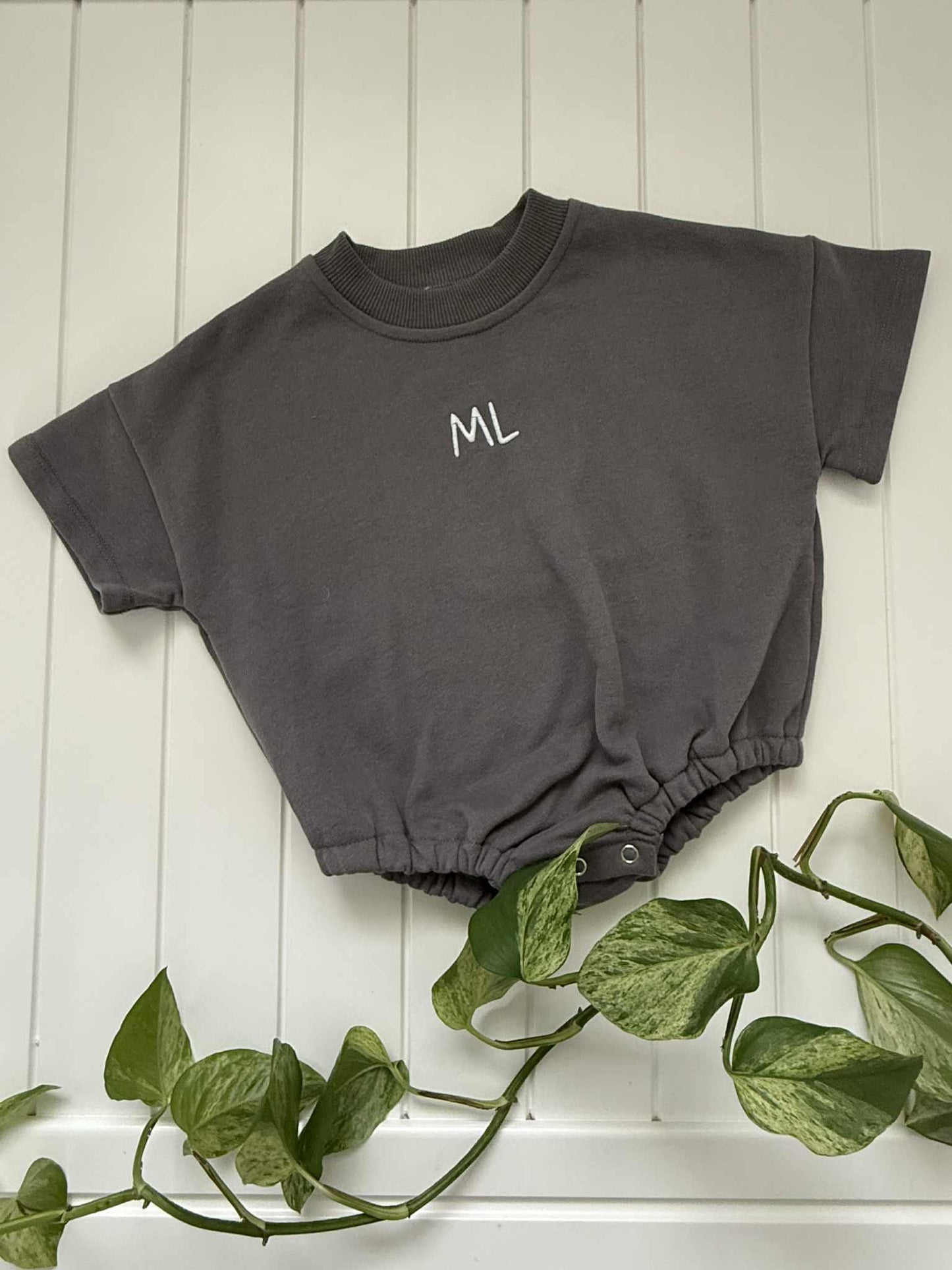 Short sleeve romper - Charcoal