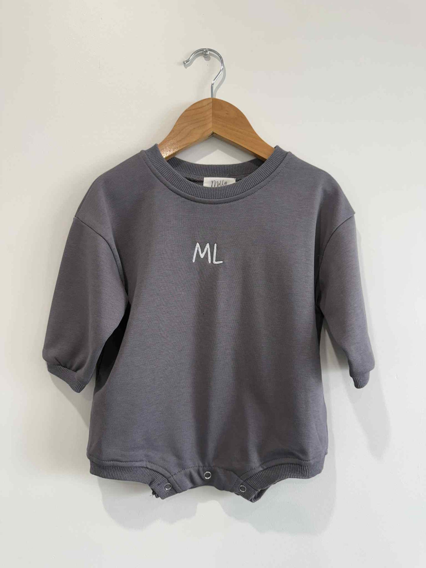 Long sleeve romper - Charcoal