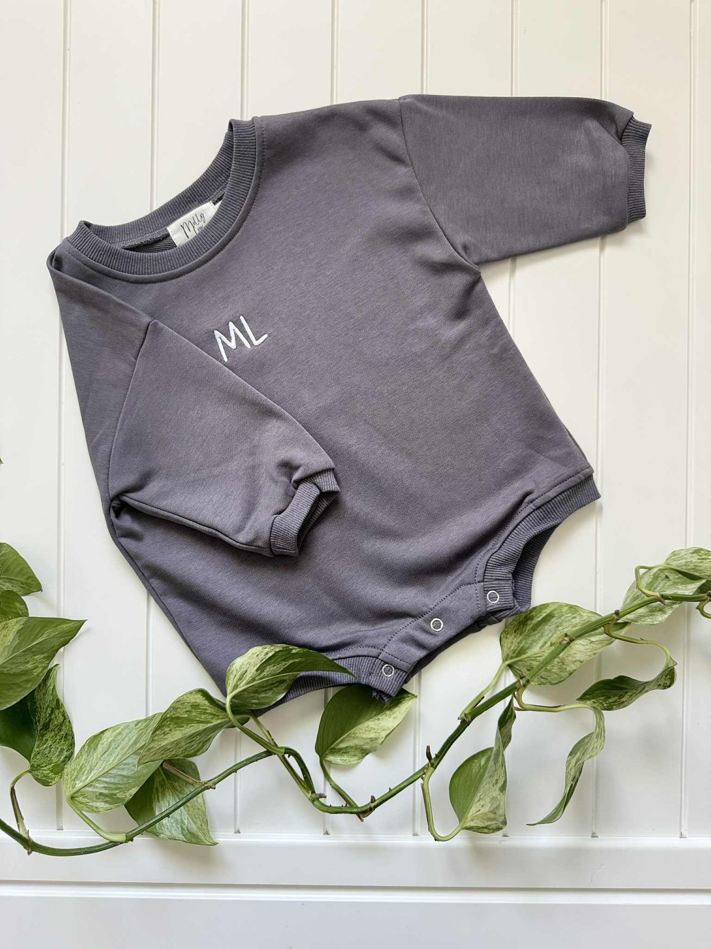 Long sleeve romper - Charcoal