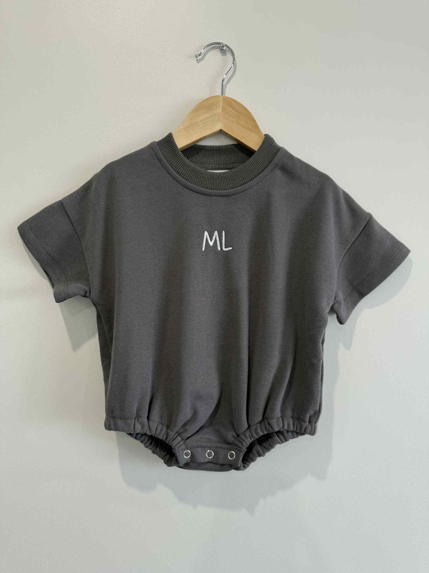 Short sleeve romper - Charcoal