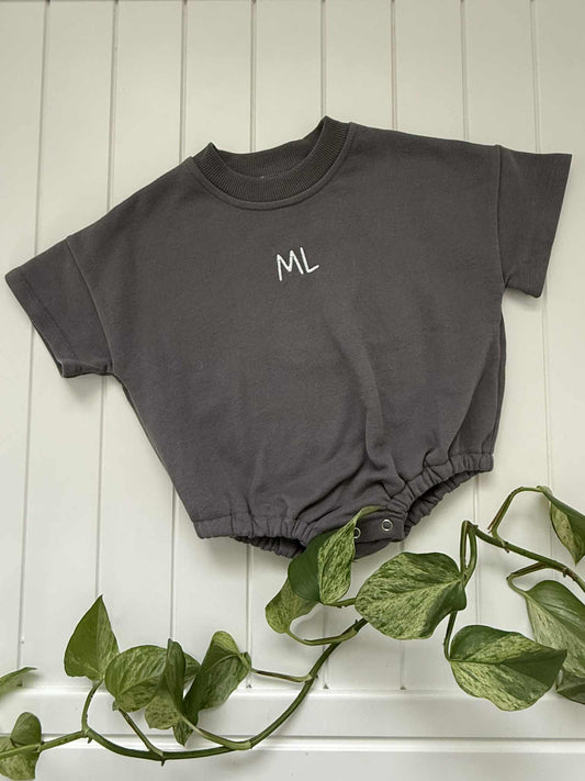 Short sleeve romper - Charcoal